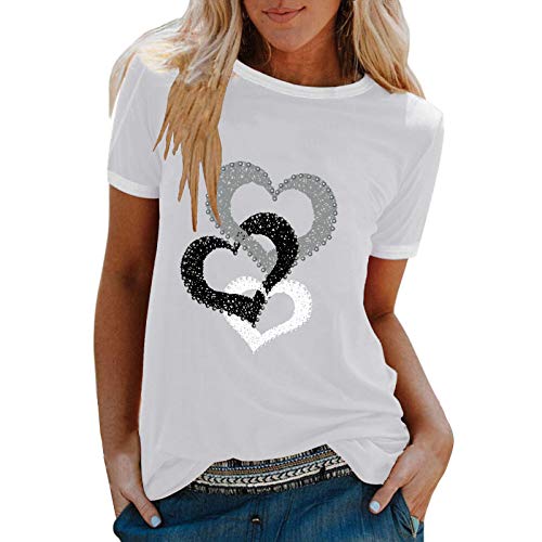 Ausgefallene Tshirts Damen Bunt Übergröße Tshirt Damen Tshirt Weiss Basic Einfaches Shirts Tshirt Damen Weiss Bequeme T-Shirts T-Shirt Damen Schwarz Rockig Tshirt Damen Weiss von Cvanxluy