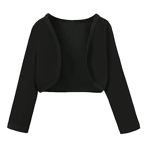 Bolero Damen Open Front Langarm Solid Strickjacke Damen Kurz Lässige Leichte Cardigan Damen Shrug Elegant Strickpullover Bequem Bolero von Cvanxluy