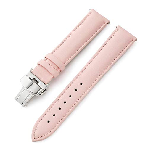 12-24mm Lederarmband Damen/Herren Schmetterling Schnalle Armband Rosa, 18mm von Cycat