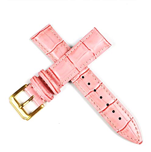 Lederband-Uhr-Gurt-Bügel 12-20mm Uhrenarmband Leder Buckle Pink Gold, 14mm von Cycat