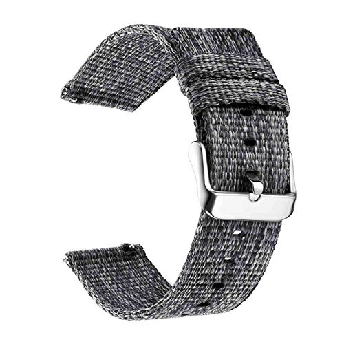 Nylon Uhrenarmbänder Strap 18/20/22/24mm Breite Quick Release-Uhrenarmband Grau, 18mm von Cycat