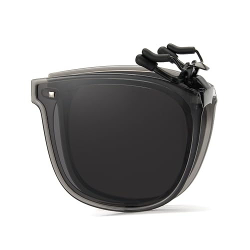 Cyxus Clip-On Sonnenbrille Herren Damen Faltbare Mode Polarisiert Linse UV 400 für Fahren Angeln Reisen (1500B43 Grau) von Cyxus