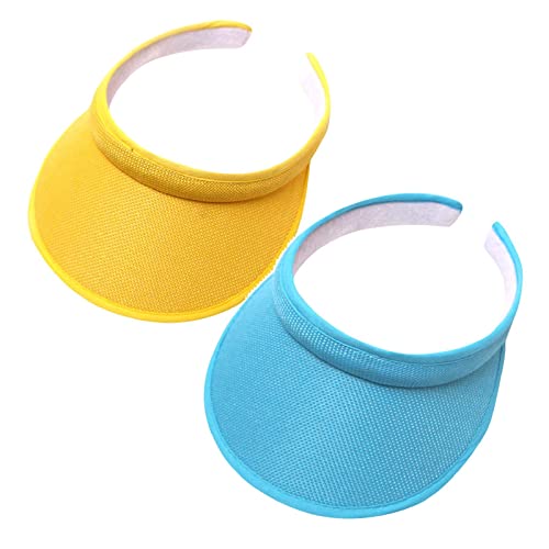 DABASHAN Unisex Visor Cap Schirmmütze Sonnenvisor Sonnenschutz Sonnenhut Herren Damen Baseball Kappe Golf Tenniskappe Sommerhut Sonnenschild mit Sonnenblende (Yellow+Blue, One Size) von DABASHAN