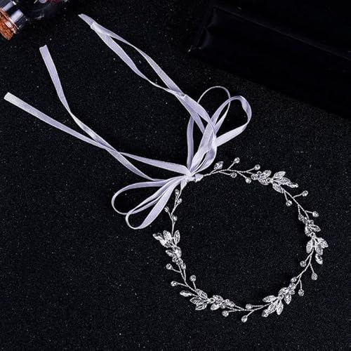 Braut Gold Silber Farbe Blumenband Haarband Stirnband Frauen Kopfschmuck Tiara Hochzeit Braut Haarschmuck Zubehör von DABIN