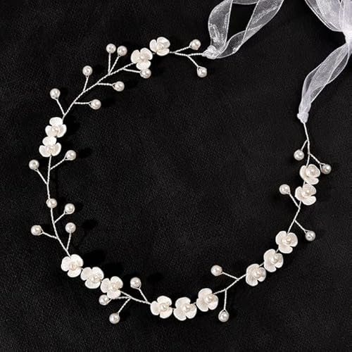 Braut Gold Silber Farbe Blumenband Haarband Stirnband Frauen Kopfschmuck Tiara Hochzeit Braut Haarschmuck Zubehör von DABIN