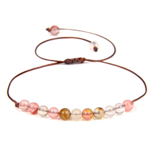 Armbänder Für Damen – 4 Mm Feines Perlenarmband, Rosa Kristallperlen, Steinarmband Für Damen Und Herren, Schönes Verstellbares Geflochtenes Armband Für Damen, Neuartiger Schmuck, Wie Abgebilde von DACRWEKZ