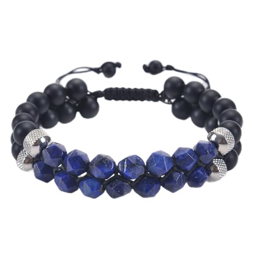 Wickelarmbänder, Handgefertigt, Verstellbar, Natürlicher Lapislazuli, Geflochtenes Strandarmband, Geometrisch Facettierte Steinperlen, Schmuck Für Männer, Frauen, Mädchen, Schmuck, Wie Abgebild von DACRWEKZ