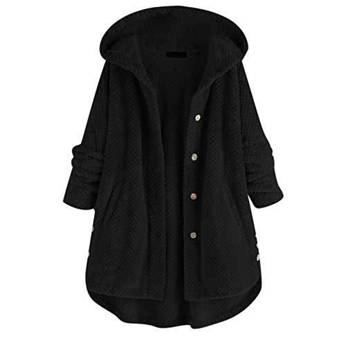 DAIFINEY Damen Mantel Jacke Hoodie Jacke mit Kapuze Wintermantel Winterjacke Winter warm Coat Outwear(2-Schwarz/Black,44) von DAIFINEY