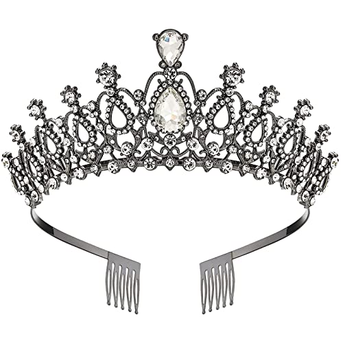 Stirnband Laufen Damen Fleece Damen Mädchen Prinzessin Elegante mit Kämmen Damen Stirnbänder Braut Hochzeit Abschlussball Geburtstag (Silver, One Size) von DAIFINEY