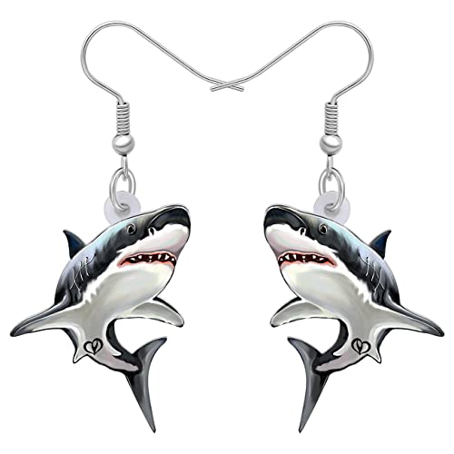 DALANE Acryl Hai Wal Ohrringe Baumeln Hängend Niedlich Ozean Tier Fisch Schmuck Geschenke für Damen Mädchen Kinder (Schwarz) von DALANE