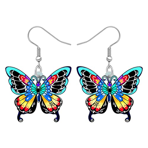 DALANE Acryl Niedlich Schmetterling Ohrringe Hängend Insekten Schmetterling Schmuck Geschenke für Damen Mädchen Dekor (Schwarz) von DALANE