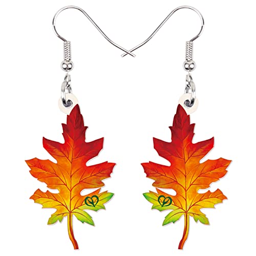 DALANE Acryl niedlich Herbst Ahornblatt Ohrringe Baumelnder Tropfen Herbst Pflanze Blätter Schmuck für Frauen Mädchen Kinder Charms Geschenke (Orange A) von DALANE