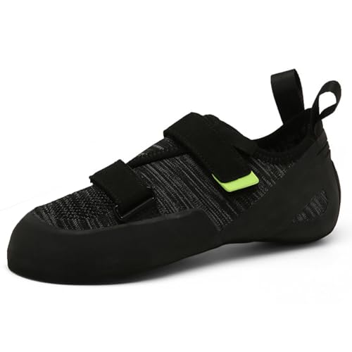 DAMANDO Indoor-Kletterschuhe, Professionelle Kletterschuhe Mode rutschfeste Boulder-Trainingsschuhe Männer Frauen Anfänger,Schwarz,43 EU von DAMANDO