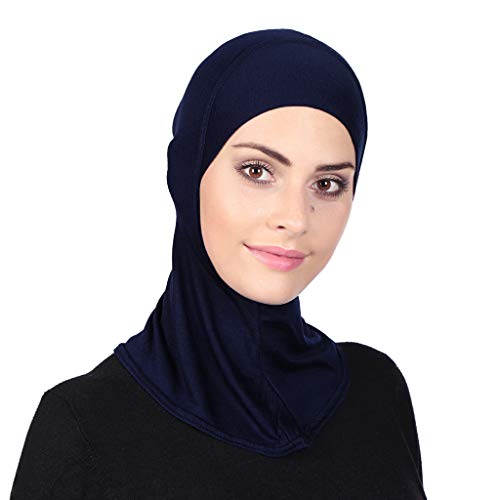 DAMILY Turban Cap Solid Muslim Women Hijab Trikot, Plain Head Underscarf Muslimah Schal Turban Cap, violett, 38 von DAMILY