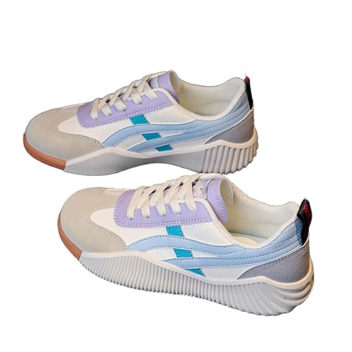 Kulavo Schuhe für Damen, leicht, atmungsaktiv, bequem, Freizeit-Sneaker für Damen, Vintage, orthopädische Wanderschuhe, Plateauschuhe, orthopädische Sneaker-Schuhe, blau, 38.5 EU von DAMYTION