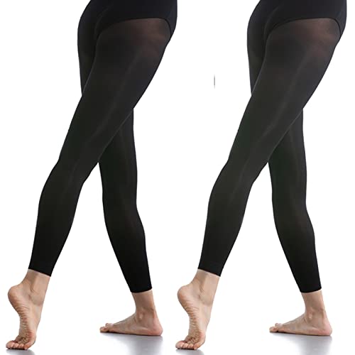 DANCEYOU 2 Paare Ballettstrumpfhose Tanzstrumpfhosen für Mädchen Kinder und Damen Schwarz Leggings XXL von DANCEYOU