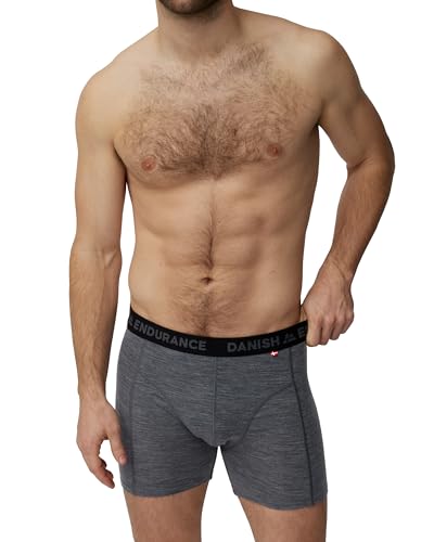 DANISH ENDURANCE Herren Boxershorts aus Merinowolle Grau Melange M von DANISH ENDURANCE