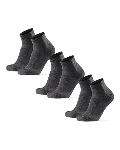 DANISH ENDURANCE Merino Wandersocken Low-Cut, 3 Pack (Grau, 43-47) von DANISH ENDURANCE