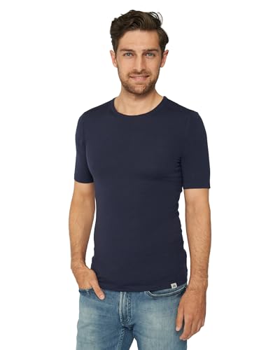 DANISH ENDURANCE Premium Merino T-Shirt, Unterziehshirt, Sport & Outdoor Funktionsshirt, Anti-Schweiß, Weich, Leicht, für Herren Dunkles Marineblau 3XL von DANISH ENDURANCE