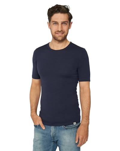 DANISH ENDURANCE Premium Merino T-Shirt, Unterziehshirt, Sport & Outdoor Funktionsshirt, Anti-Schweiß, Weich, Leicht, für Herren Dunkles Marineblau XXL von DANISH ENDURANCE