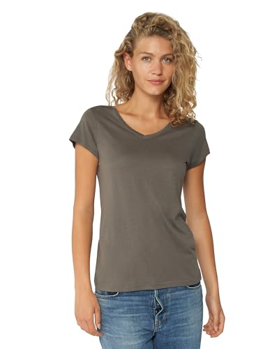 Damen T-Shirts Crew or V-Neck 1 Pack (V-Ausschnitt - Grau, S) von DANISH ENDURANCE