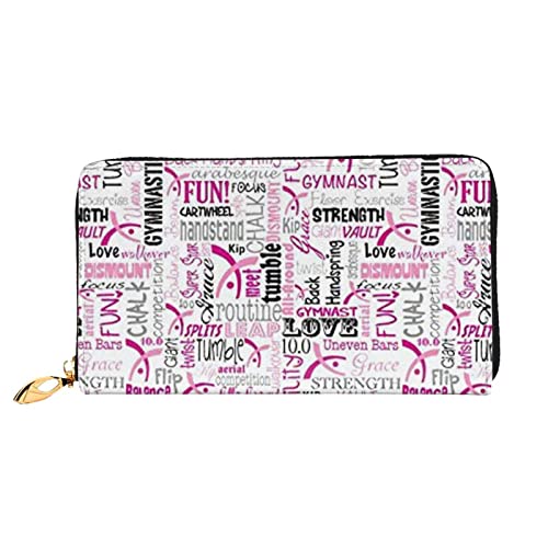 DANLIM Damen Leder Geldbörse Handheld Tasche Kartentasche Reißverschluss Geldbörse Gymnastik Rosa, Gymnastik Pink, Einheitsgröße von DANLIM