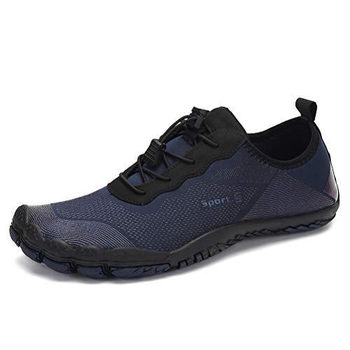 DANNTO Herren Aquaschuhe Wasserschuhe Badeschuhe Kinder Yoga Badeschuhe Strandschuhe Schnell Trocknend Surfschuhe Schwimmschuhe mit rutschfeste Sohlen Neoprenschuhe Barfuß Schuhe für Damen(Blau-K,43 von DANNTO