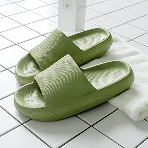 DAPERCI Slippers Badelatschen Gartenschuhe rutschfest Pantoffeln, Deodorant Badezimmer, rutschfeste Hausschuhe für Paare, Grün, 42-43,Plattform Strand Hausschuhe Indoor/Outdoor von DAPERCI