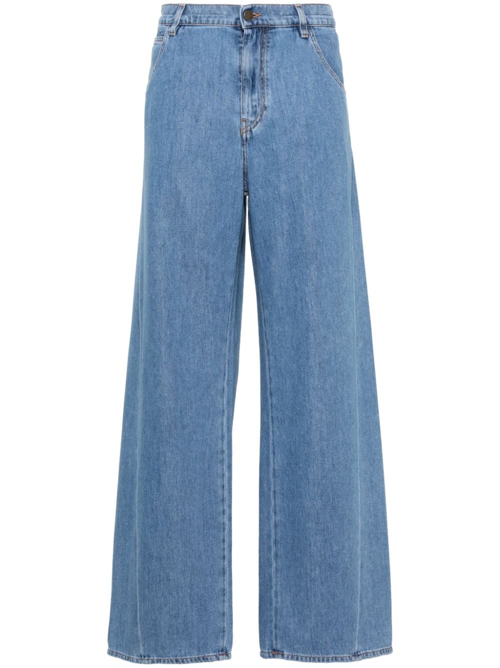 DARKPARK Halbhohe Iris Wide-Leg-Jeans - Blau von DARKPARK