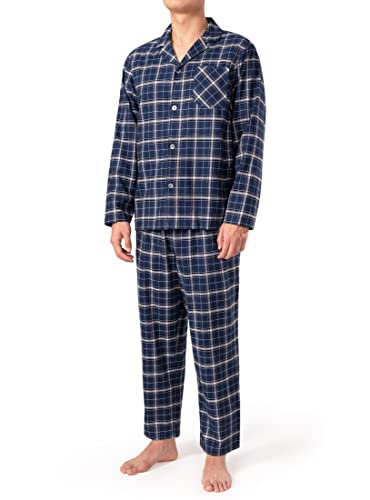 DAVID ARCHY Herren Baumwolle Nachtwäsche Langarm Top & Bottom Pyjama Lounge Set Classic Plaid von DAVID ARCHY