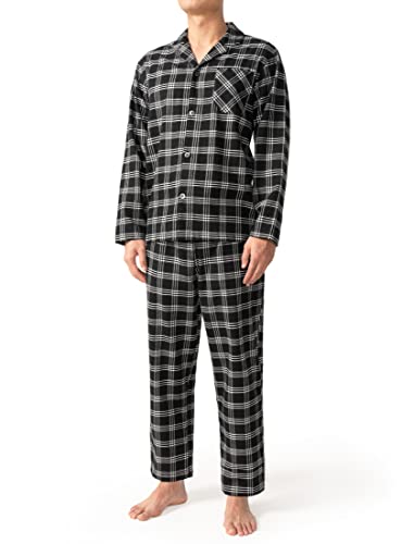 DAVID ARCHY Herren Baumwolle Nachtwäsche Langarm Top & Bottom Pyjama Lounge Set Classic Plaid von DAVID ARCHY