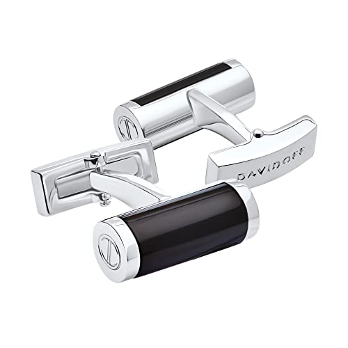 DAVIDOFF ESSENTIALS Manschettenknöpfe Schwarz/Silber – exklusive rhodinierte und lackierte Messing Manschettenknöpfe – stilvolle Herren Accessoires in Zylinderform DAVIDOFF ESSENTIALS Manschettenknöpfe Schwarz/Silber – exklusive rhodinierte und lackierte Messing Manschettenknöpfe – stilvolle Herren Accessoires in Zylinderform von DAVIDOFF
