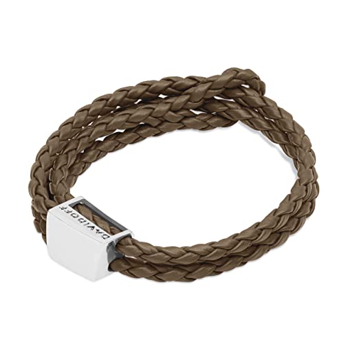 DAVIDOFF HOME RUN Herren Armband Taupe – sportliches Armband aus handgeflochtenem Leder – Lederarmband mit Metallelement und Schiebeverschluss DAVIDOFF HOME RUN Herren Armband Taupe – sportliches Armband aus handgeflochtenem Leder – Lederarmband mit Metallelement und Schiebeverschluss von DAVIDOFF