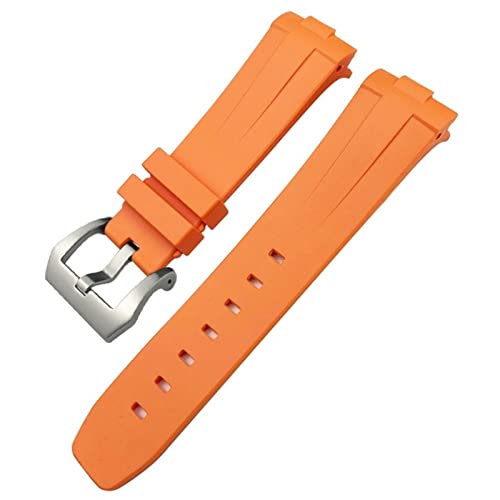 DAVNO Gummi-Uhrenarmband mit gebogenem Ende, 24 mm, passend für Panerai PAM441/1312/00111, Edelstahl-Armband mit Schmetterlingsschnalle, Silikon-Sportarmband, 24 mm, Achat von DAVNO