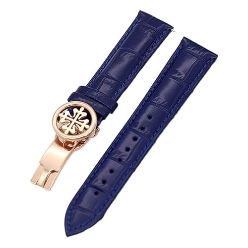 DAVNO Uhrenarmband aus echtem Leder, 19 mm, 20 mm, 22 mm, Uhrenarmband für Patek Philippe Wath Armbänder mit Edelstahl-Faltschließe, für Herren und Damen, 20 mm, Achat von DAVNO