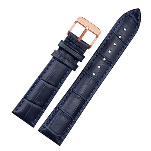 DAVNO Uhrenarmband aus echtem Leder, für Damen und Herren, für Citizen Rossini, 12, 14, 16, 18, 19, 20, 21, 22, 23 mm, Blau, 21 mm, Achat von DAVNO