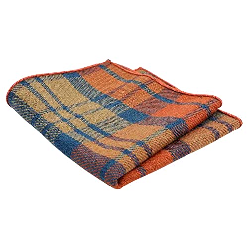DB Dickie Bow Einstecktuch aus Tweed, Tartan-Muster, Orange und Blau, geeignet für formelle Kleidung, Büro, Hochzeiten, Partys, Bräutigam und Trauzeugen, Olivgrün meliert, 23cm x 23cm DB Dickie Bow Einstecktuch aus Tweed, Tartan-Muster, Orange und Blau, geeignet für formelle Kleidung, Büro, Hochzeiten, Partys, Bräutigam und Trauzeugen, Olivgrün meliert, 23cm x 23cm von DB Dickie Bow