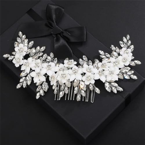 Brautschmuck, Strass, Haarkamm, handgefertigt, Blume, Hochzeit, Kopfschmuck, Partyzubehör, Gold von DBFBDTU