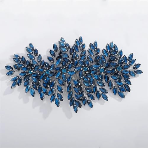 Strass Braut Kopfschmuck Haarkamm handgefertigt Hochzeit Haarschmuck Party Schmuck Tiara Pfau Blau von DBFBDTU