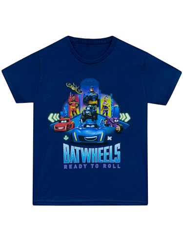 DC Comics Batwheels Jungen T-Shirt | Kurzarm Batwheels Shirt mit Robin und Batman | Jungen Tshirt | Blau | 134 von DC Comics