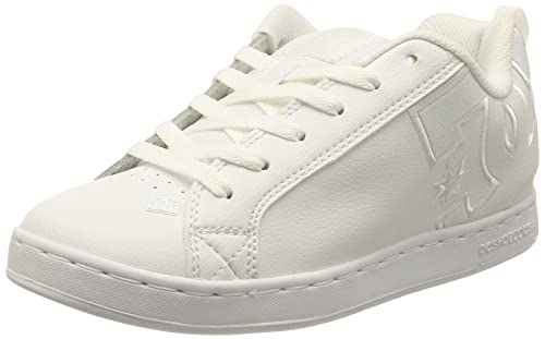 DC Damen Court Graffik Casual Low Top Shoe Skate-Schuh, Weiß/Weiß/Weiß, Größe 40 (US), 38.5 EU von DC