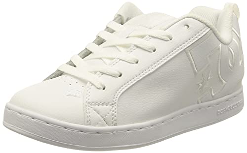 DC Shoes Damen Court Graffik Casual Low Top Shoe Skate-Schuh, Weiß/Weiß/Weiß, Größe 46,5 (US), 42 EU von DC