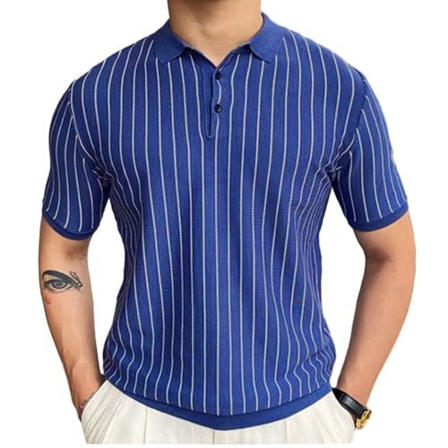 Herren Sommer T-Shirt Polo Kragen Gestrickte Männer Poloshirts Kurzarm Casual Summer Golf Shirts für Männer 2024 (4,XL,XL) von DDYYZZ