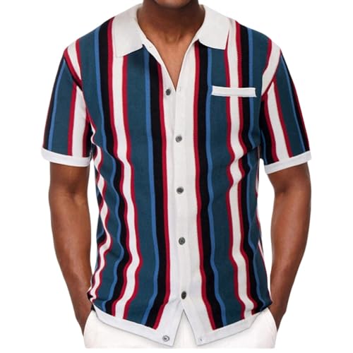 Poloshirt Herren Kurzarm Gestrickte Polohemd Casual Summer Golf Shirts für Männer 2024 (3,M,M) von DDYYZZ