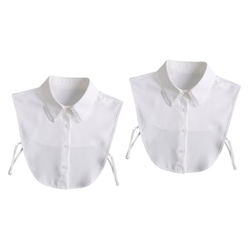 DEARMAMY 2stücke Damen Fake Kragen Aus Chiffon Weißer Spitzen-halskragen Für Blusen Abnehmbarer Dekorationskragen Für Elegante Outfits Für Jahreszeiten DEARMAMY 2stücke Damen Fake Kragen Aus Chiffon Weißer Spitzen-halskragen Für Blusen Abnehmbarer Dekorationskragen Für Elegante Outfits Für Jahreszeiten von DEARMAMY