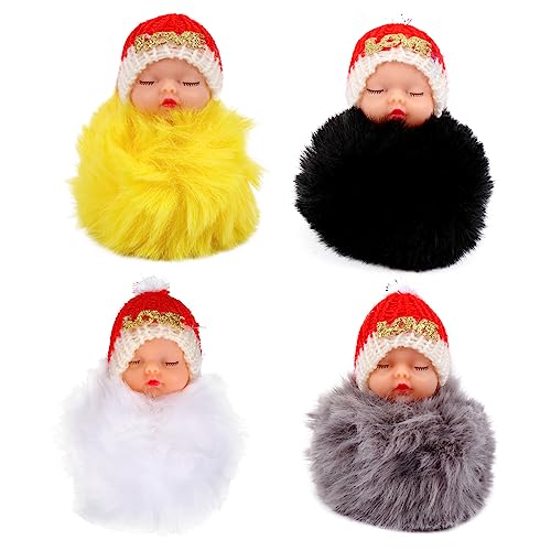 DEARMAMY Niedliches -schlüsselanhänger-Set 4-teilig Schlafendes Baby Schlüsselanhänger Aus Weichem Plüsch Für Accessoires Zufällige Farbe DEARMAMY Niedliches -schlüsselanhänger-Set 4-teilig Schlafendes Baby Schlüsselanhänger Aus Weichem Plüsch Für Accessoires Zufällige Farbe von DEARMAMY