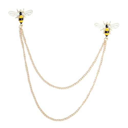 DEARMAMY Niedliche Biene Lange Brosche Tierbienenkette Quaste Anstecknadel Emaille Biene Anzugnadel Schmuck Für Frauen Männer Geschenke Gelb von DEARMAMY