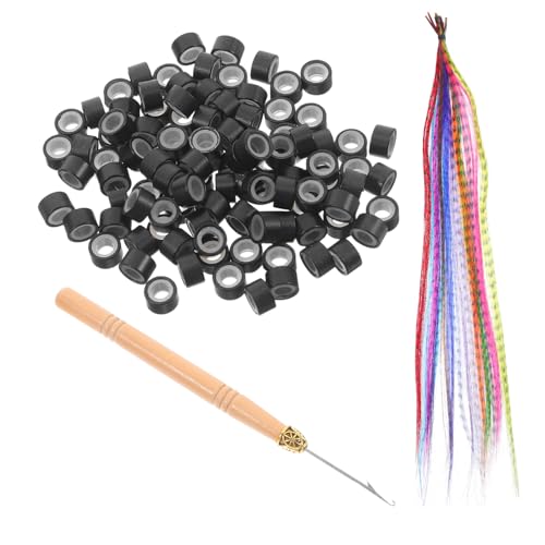 DECOMELODY Farben Synthetische Haarverlängerungen Mit Bunten Strähnen Häkelnadel Und Mikroringe Für Partys Und Kreative Frisuren Von Teenagern DECOMELODY Farben Synthetische Haarverlängerungen Mit Bunten Strähnen Häkelnadel Und Mikroringe Für Partys Und Kreative Frisuren Von Teenagern von DECOMELODY