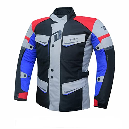 DEGEND Travel Winterjacke für Herren | wasserdichte Motorradjacke mit Touring-Design | mehrere Taschen und Einstellungen für mehr Komfort | herausnehmbares Thermofutter, Ice/Schwarz/Rot und Blau, 3XL DEGEND Travel Winterjacke für Herren | wasserdichte Motorradjacke mit Touring-Design | mehrere Taschen und Einstellungen für mehr Komfort | herausnehmbares Thermofutter, Ice/Schwarz/Rot und Blau, 3XL von DEGEND