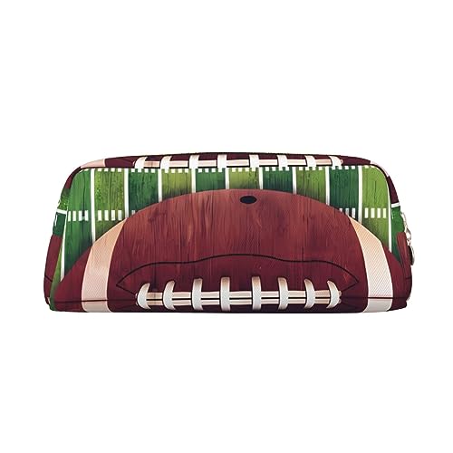 DEHIWI Federmäppchen American Football Feld und Kugelschreiber Tasche Wasserdicht Niedlich Leder Bleistift Tasche Reise Kosmetik Make-up Tasche Organizer Stifthalter für Büro Make-up, gold, von DEHIWI